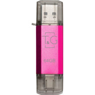 Флешка 64GB T&G 009 Star Series USB 2.0 Type-C/USB-A Fuchsia (TG009TC-64GFC)