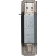 Флешка 64GB T&G 009 Star Series USB 2.0 Type-C/USB-A Silver (TG009TC-64GSL)