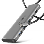 Порт-репликатор AXAGON USB-C to 3xUSB-A3.2 + HDMI 4K@30Hz + PD100W Gray