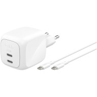 Зарядное устройство BELKIN Boost Up Charge Pro Dual USB-C GaN Wall Charger 67W White w/Type-C cable (WCH020KQ2MWH-B6)