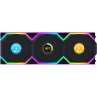 Комплект вентиляторів LIAN LI Uni Fan SL Wireless LCD 120 Reverse Blade Black 3-Pack (G99.12RSLLCD1W3B.00)