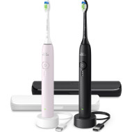Електрична зубна щітка PHILIPS Sonicare 3100 series Pink/Black + дорожній футляр (HX4072/42)