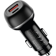 Автомобільний зарядний пристрій COLORWAY 1xUSB-C, 1xUSB-A, PD3.0, QC3.0, 63W Black (CW-CHA067PD-BK)