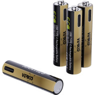 Акумулятор VERICO AAA 750mAh TipTop, USB-C заряджання 4шт/уп