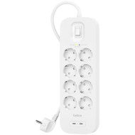 Сетевой фильтр BELKIN Connect White, 8 розеток, 2xUSB-C, 2м (SRB004VF2M-V2)