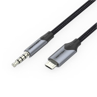 Кабель VENTION Micro-USB - mini-jack 3.5 mm 1м Gray (BDGBF)