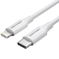 Кабель VENTION USB 2.0 Type-C Male to Lightning Male PD27W 3A 1м White (LAJWF)