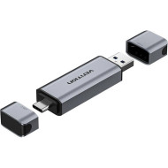 Кардридер VENTION USB3.0 A+C SD+TF Card Reader Dual Drive Letter Gray (CLLH0)
