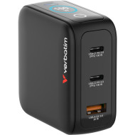 Зарядний пристрій VERBATIM Mini GaN 100W 2xUSB-C, 1xUSB-A, PD3.0, QC3.0 Black