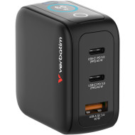 Зарядний пристрій VERBATIM Mini GaN 65W 2xUSB-C, 1xUSB-A, PD3.0, QC3.0 Black