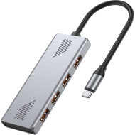 USB-хаб GEMBIRD USB-C to 4xUSB-A 3.2 Gen. 2 Silver (UHB-CM-U310-A4-01)