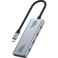 USB-хаб GEMBIRD USB-C to 4xUSB-C 3.2 Gen. 2 Silver (UHB-CM-U310-C4-01)