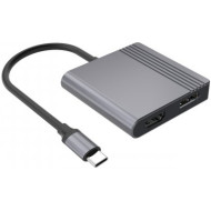 Порт-репликатор CABLEXPERT 2-in-1 USB-C to HDMI/DP (A-CM-HDMIFDPF-01)