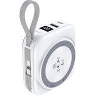 Повербанк с беспроводной зарядкой CHOETECH B697C Magnetic Wireless 22.5W 1xUSB-C, 1xUSB-A 10000mAh White