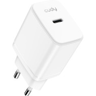 Зарядное устройство CUDY CH25 GaN Charger USB-C PD 3.0, QC 3.0, 25W White