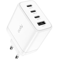 Зарядное устройство CUDY CH70 GaN Charger 3xUSB-C, 1xUSB-A PD 3.0, QC 3.0 65W White