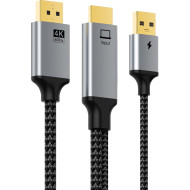Кабель CABLETIME 4K@60Hz HDMI - DisplayPort 2м Black/Gray (CHD1L)