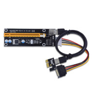 Райзер PCI-E x1 to 16x 60cm USB 3.0 Black Cable SATA to 4-pin Molex v.006