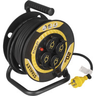 Удлинитель на катушке STANLEY SXCR-111 Black, 4 розетки, 20м