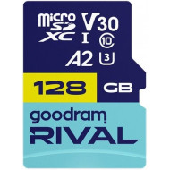 Карта пам'яті GOODRAM microSDXC Rival M2AA 128GB UHS-I U3 V30 A2 Class 10 + SD-adapter (GGSM2AA-1280R12)