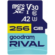 Карта пам'яті GOODRAM microSDXC Rival M2AA 256GB UHS-I U3 V30 A2 Class 10 + SD-adapter (GGSM2AA-2560R12)