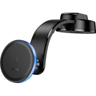Автотримач з бездротовою зарядкою HOCO HW25 Neon Magnetic Wireless Charging Center Console Car Holder Black