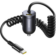 Автомобільний зарядний пристрій BASEUS Tiny Star Mini Car Charger 30W Black w/USB-C cable (C00035001121-00)