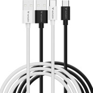 Комплект из 2 кабелей VERBATIM Essentials Sync & Charge USB-A to Type-C QC 18W 1м Black/White (32393)
