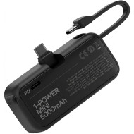 Повербанк MOMAX 1-Power Mini 3-in-1 20W 5000mAh Black (IP130D)