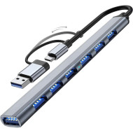 USB-хаб DYNAMODE 7-in-1 USB-C/A to 1xUSB3.0, 6xUSB2.0