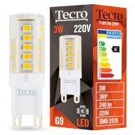 Лампочка LED TECRO T G9 G9 3W 2700K 220V (T-G9-3W-220V 2700K)
