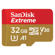 Карта памяти SANDISK microSDHC Extreme 32GB UHS-I U3 V30 A1 Class 10 + SD-adapter (SDSQXAF-032G-GN6MA)