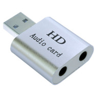 Зовнішня звукова карта DYNAMODE 3D Sound 7.1 USB2.0 Bulk Aluminium Silver