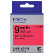 Стрічка EPSON LK-3RBP 9mm Black on Red Pastel (C53S653001)