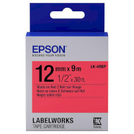 Лента EPSON LK-4RBP 12mm Black on Red Pastel (C53S654007)
