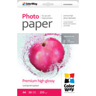 Фотопапір COLORWAY Premium High Glossy A4 255г/м² 50л (PSG255050A4)