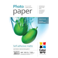 Фотобумага самоклеющаяся COLORWAY Self-Adhesive Matte A4 120г/м² 50л (PMS1208050A4)