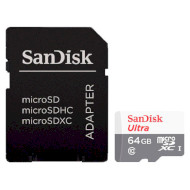 Карта пам'яті SANDISK microSDXC Ultra 64GB UHS-I Class 10 + SD-adapter (SDSQUNS-064G-GN3MA)