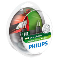 Лампа галогенова PHILIPS LongLife EcoVision H1 2шт (12258LLECOS2)