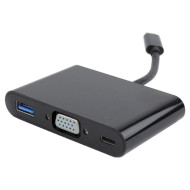 Порт-реплікатор CABLEXPERT USB-C to VGA/USB 3.0/USB-C PD Black (A-CM-VGA3IN1-01)