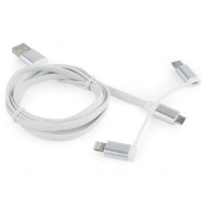 Кабель CABLEXPERT USB2.0 AM/Apple Lightning/Micro-BM/Type-C 1м (CC-USB2-AMLM32-1M-W)