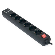 Мережевий фільтр REAL-EL RS-6 Protect USB Black, 6 розеток, 2xUSB, 3м (EL122300017)