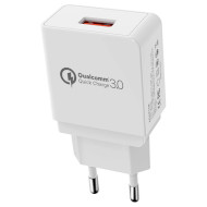 Зарядное устройство POWERPLANT 1xUSB-A, QC3.0, 3A White (SC230082)