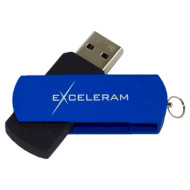 Флэшка EXCELERAM P2 64GB Black/Blue (EXP2U2BLB64)