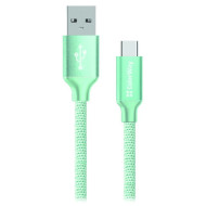 Кабель COLORWAY Nylon Braided USB to Type-C 2.1A 1м Mint (CW-CBUC003-MT)