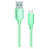 Кабель COLORWAY Nylon Braided USB to Micro-BM 2.1A 1м Mint (CW-CBUM002-MT)