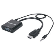 Адаптер MANHATTAN HDMI - VGA+Audio v1.3 Black (151450)