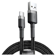 Кабель BASEUS Cafule Cable USB for Type-C 2м Gray/Black (CATKLF-CG1)