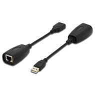Подовжувач USB по кручений парі DIGITUS USB2.0 AM/AF 0.2м (DA-70139-2)