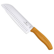 Нож кухонный VICTORINOX SwissClassic Santoku Orange 170мм (6.8526.17L9B)